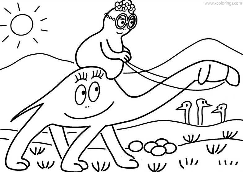 Free Barbapapa Coloring Pages Barbalib Riding a Camel printable