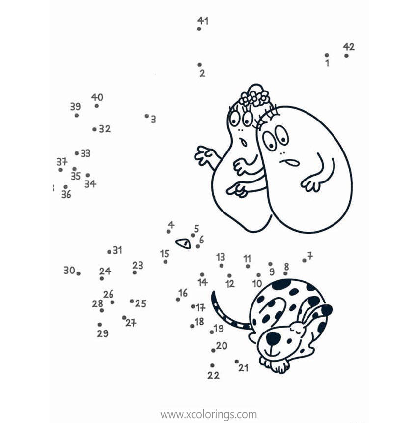 Free Barbapapa Coloring Pages Connect the Dots printable