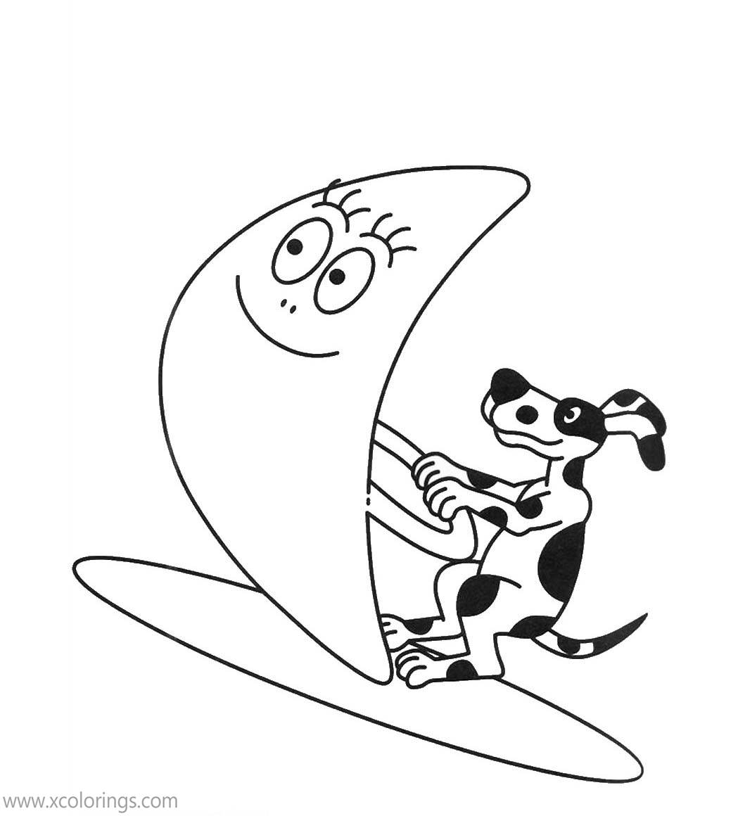 Free Barbapapa Coloring Pages Dog is Sailing printable