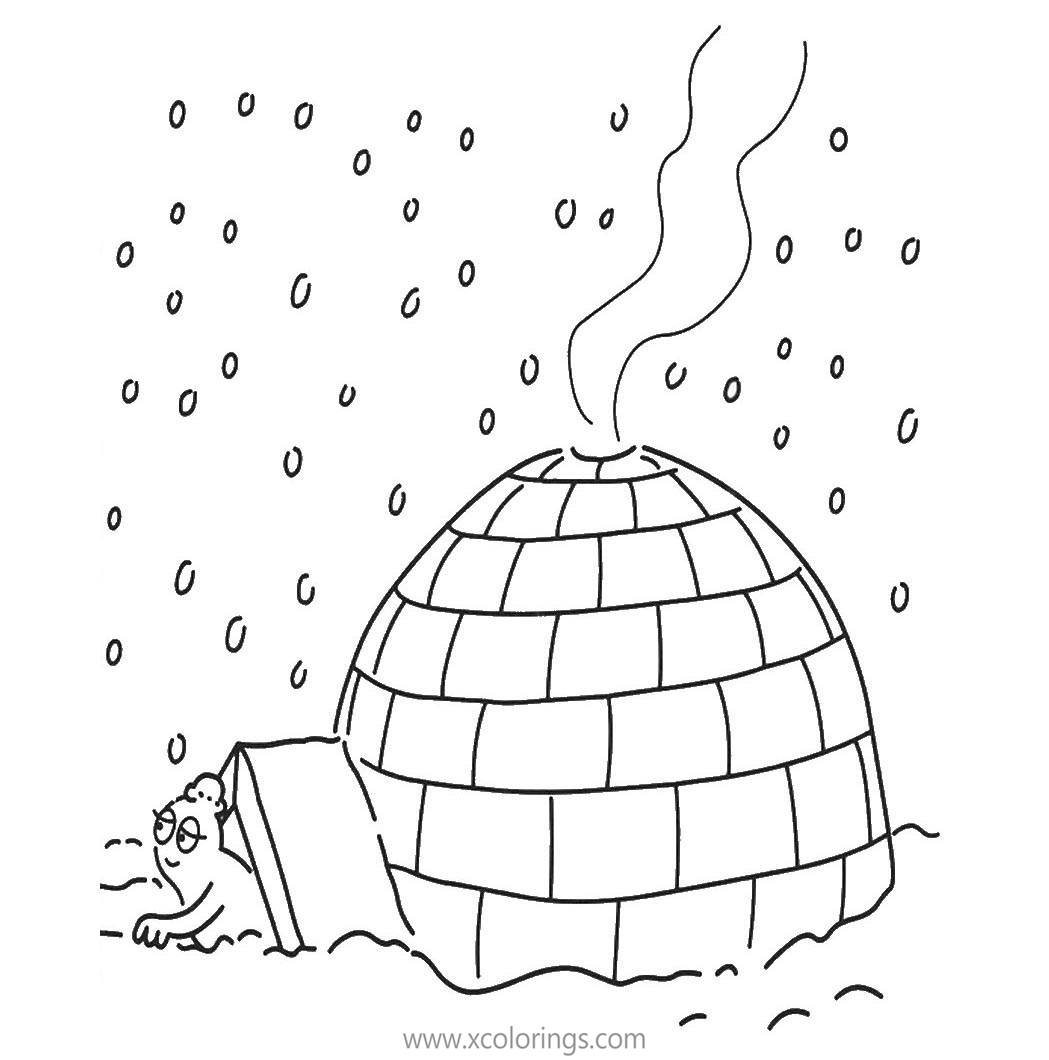 Free Barbapapa Coloring Pages Live in a Igloo printable