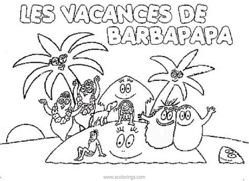 Free Barbapapa on a Island Coloring Pages printable