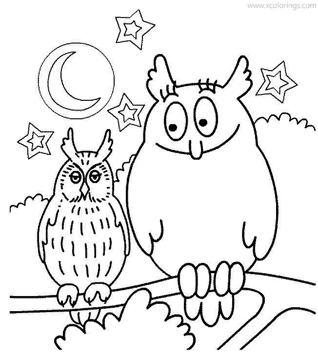 Free Barbapapa with Owl Coloring Pages printable