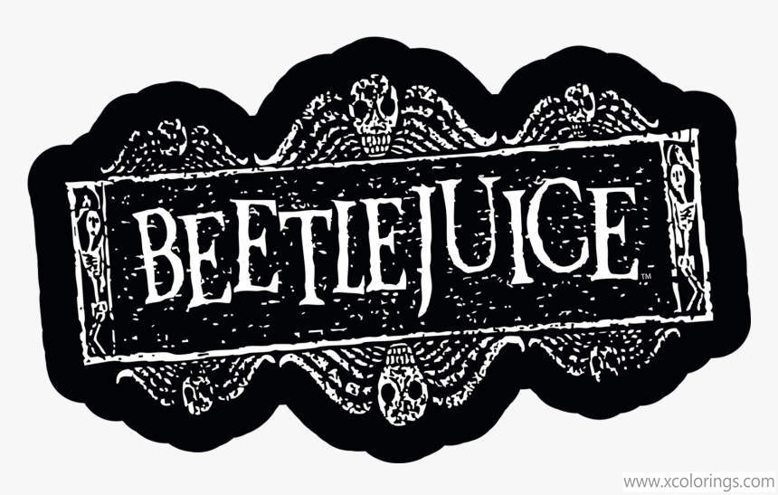 Free Beetlejuice Coloring Pages Logo Black and White printable