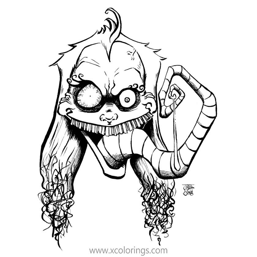 Free Beetlejuice Head Sketch Coloring Page by Jimmy printable