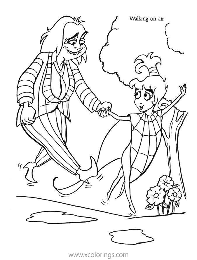 Free Beetlejuice and Lydia Coloring Pages printable