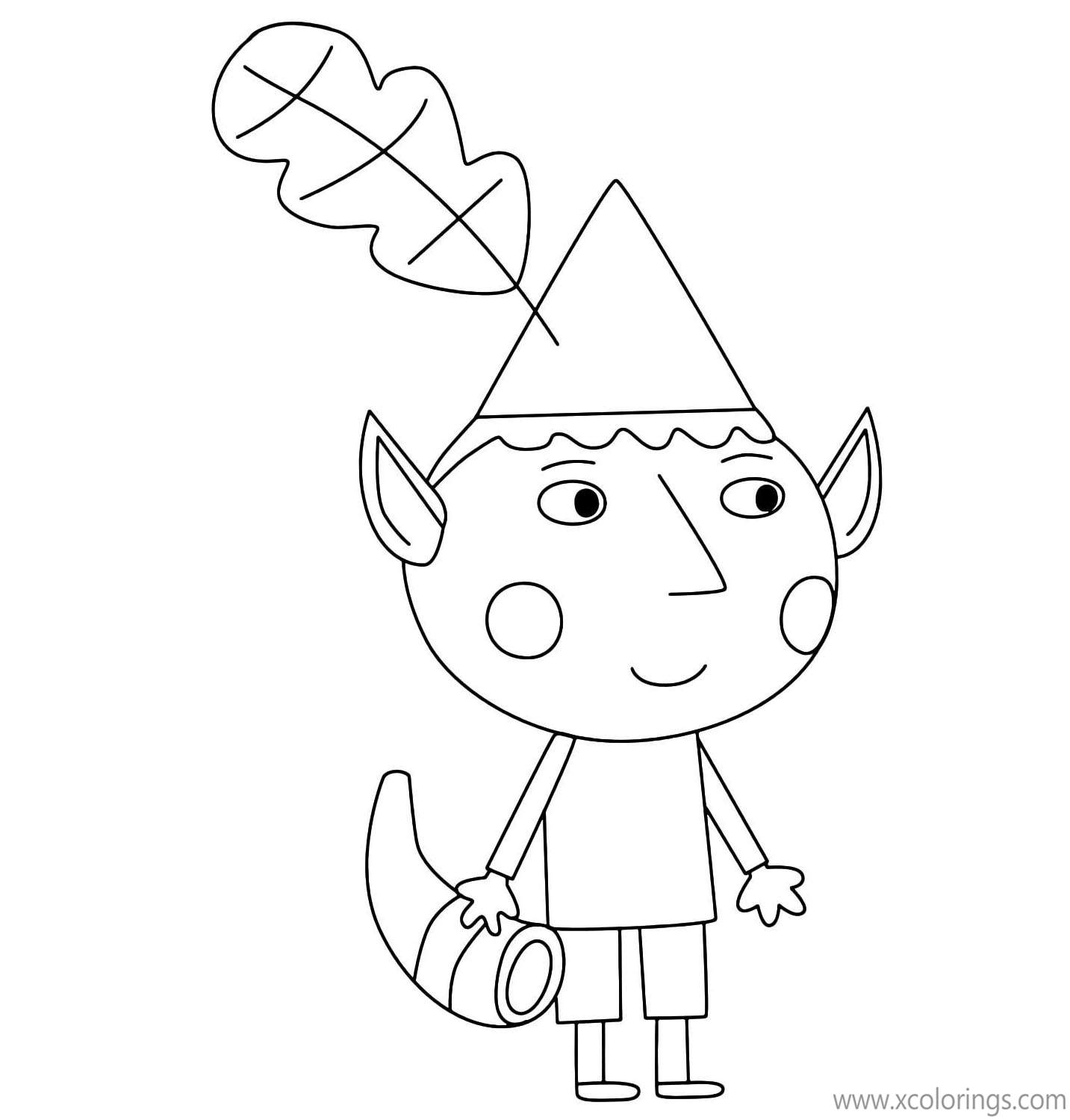 Free Ben And Holly Coloring Pages Ben Elf and Horn printable