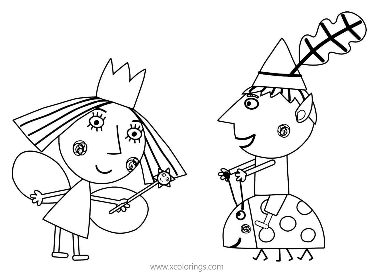 Ben And Holly Coloring Pages Ben Elf with Pam - XColorings.com