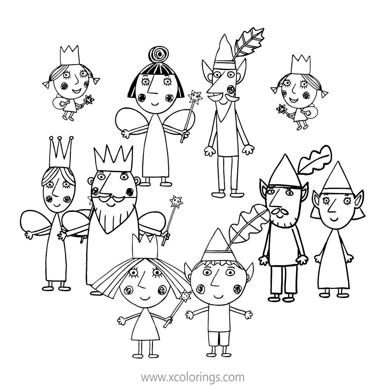 Free Ben And Holly Coloring Pages Characters printable