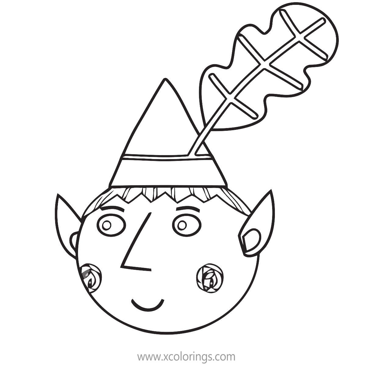 Free Ben And Holly Coloring Pages Head of Ben Elf printable