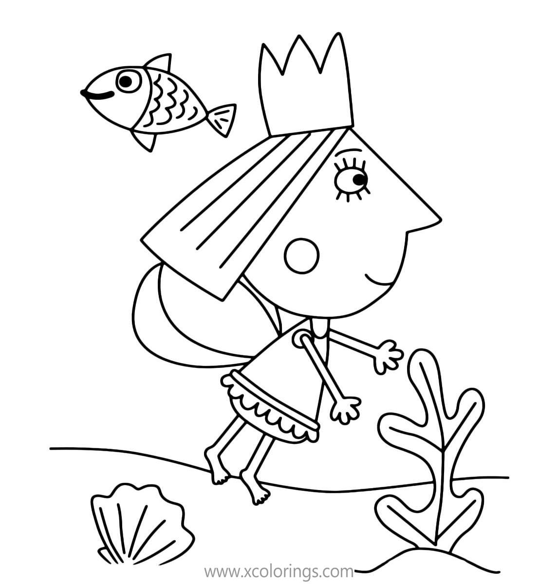 Free Ben And Holly Coloring Pages Holly Under the Water printable