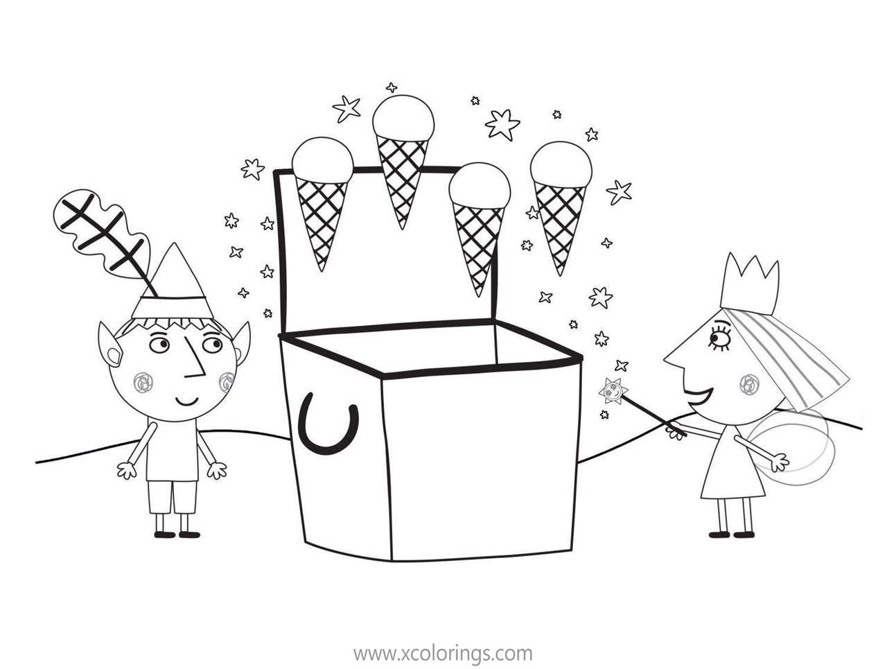 Free Ben And Holly Coloring Pages Ice Cream Maigc printable