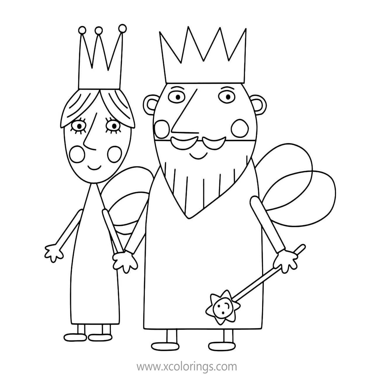 Free Ben And Holly Coloring Pages King and Queen printable