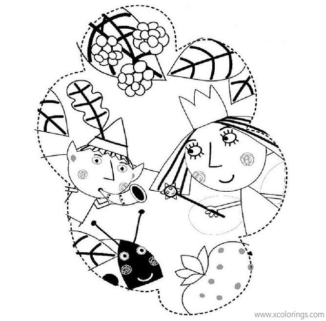 Free Ben And Holly Coloring Pages Paper Craft Template printable