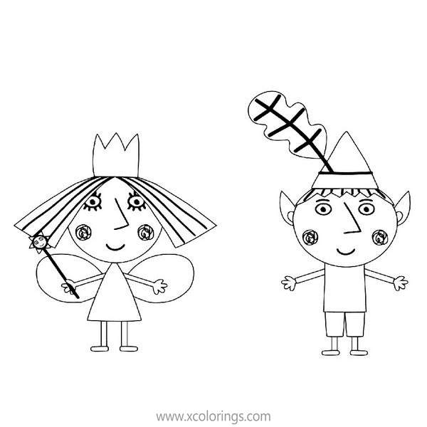Free Ben And Holly Coloring Pages Princess and Elf printable