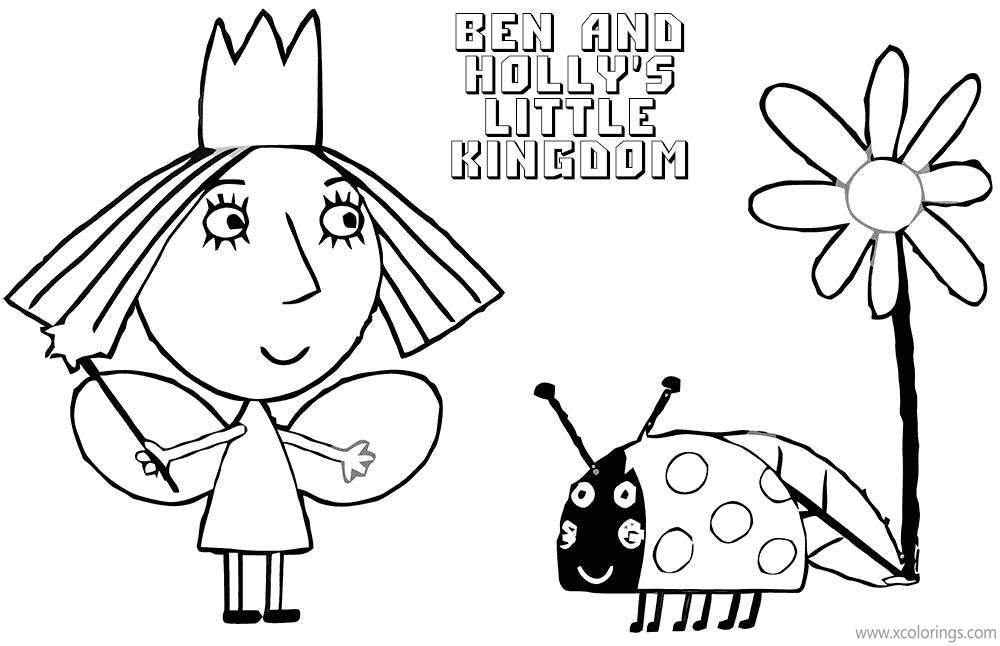 Free Ben And Holly Coloring Pages Princess and Ladybird printable