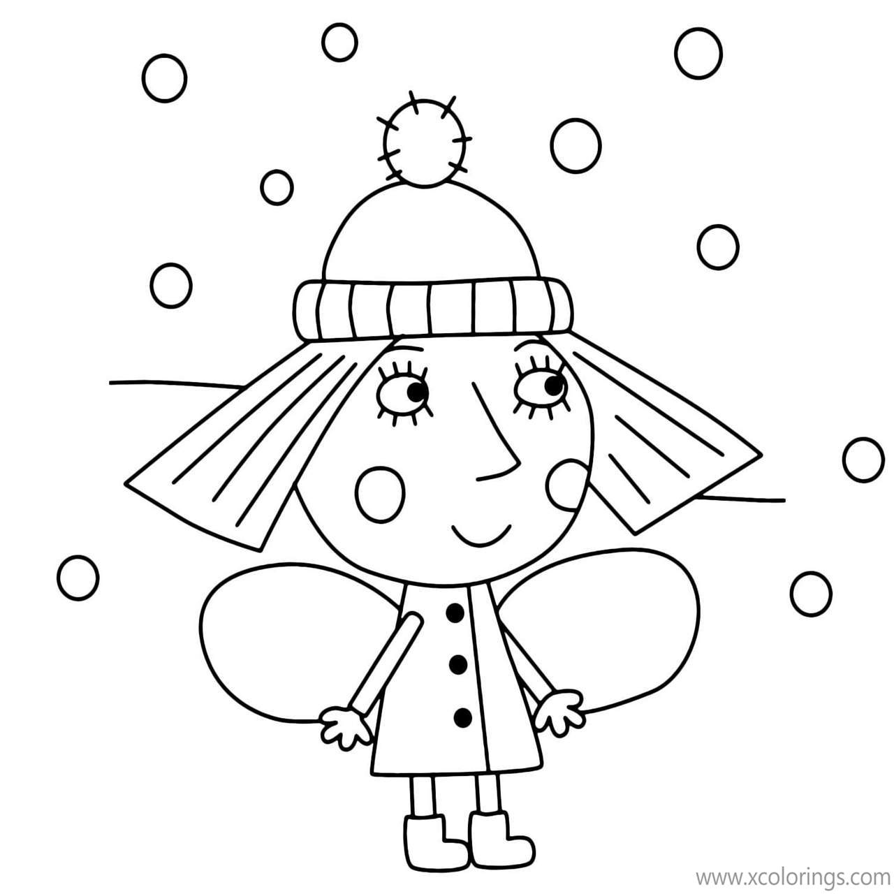 Free Ben And Holly Coloring Pages Princess with Wings printable