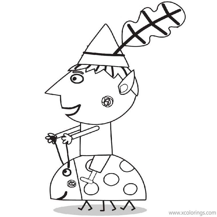 Free Ben And Holly's Little Kingdom Coloring Pages Ben Ridng on Ladybug Pam printable