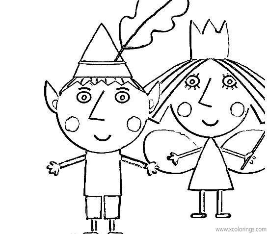 Free Ben Elf and Princess Holly Coloring Pages printable