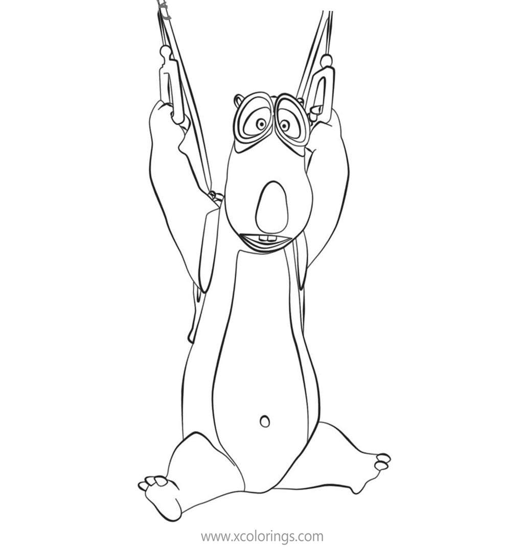 Bernard Bear Coloring Pages Skydiving - XColorings.com