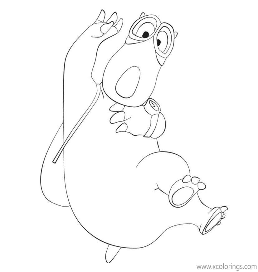 Free Bernard Bear Coloring Pages with Parachute printable