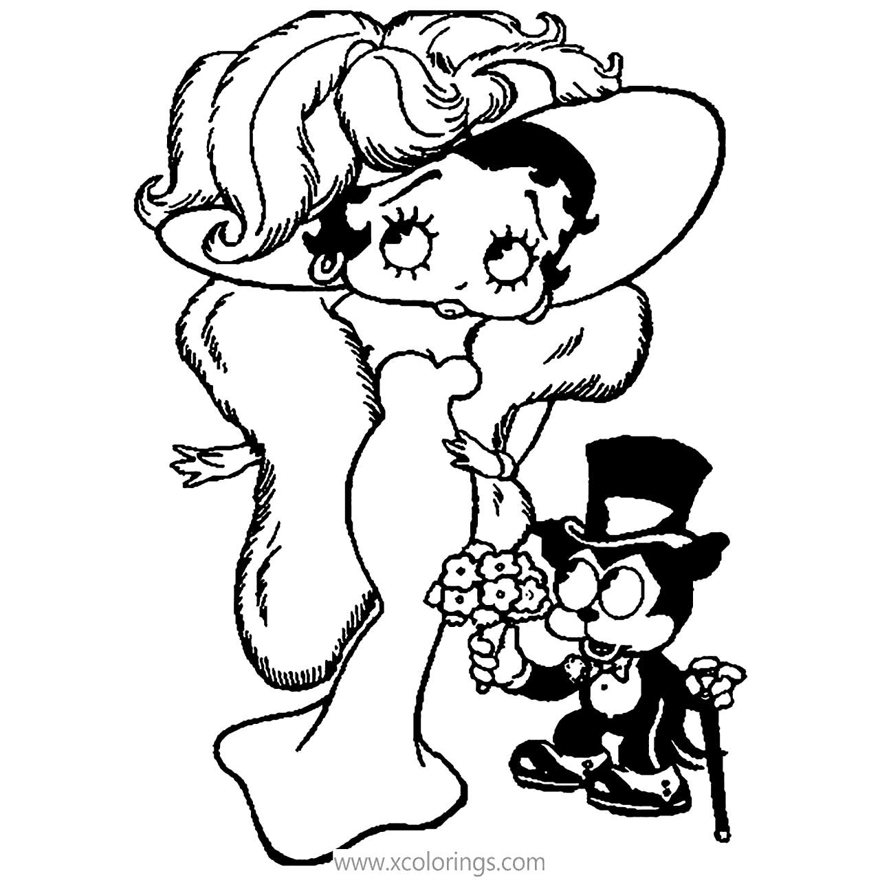 Free Betty Boop Coloring Pages Bimbo the Dog printable