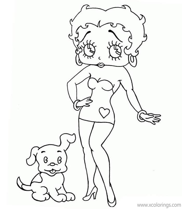 Free Betty Boop Coloring Pages Dog Pudgy printable