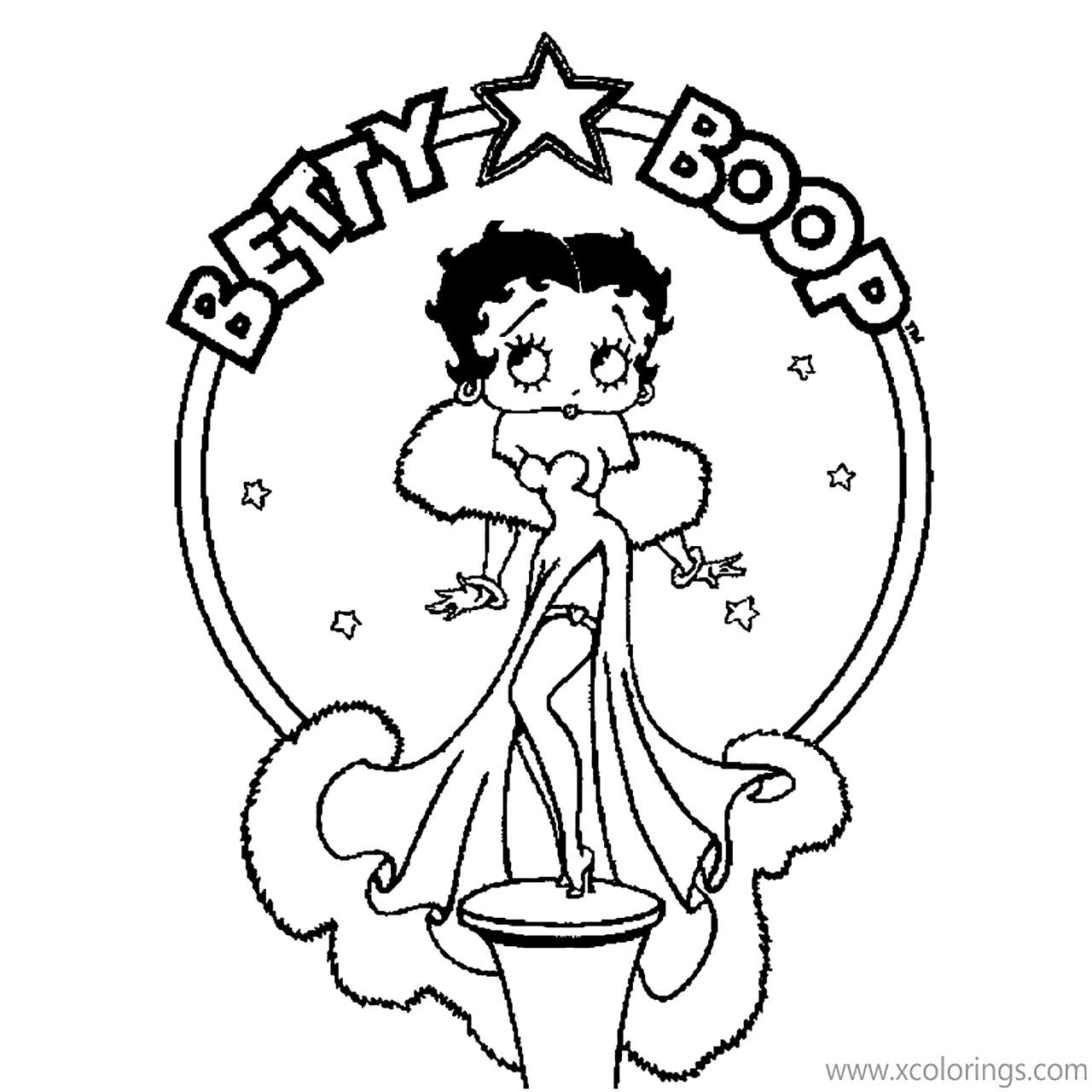 Free Betty Boop Coloring Pages Logo printable