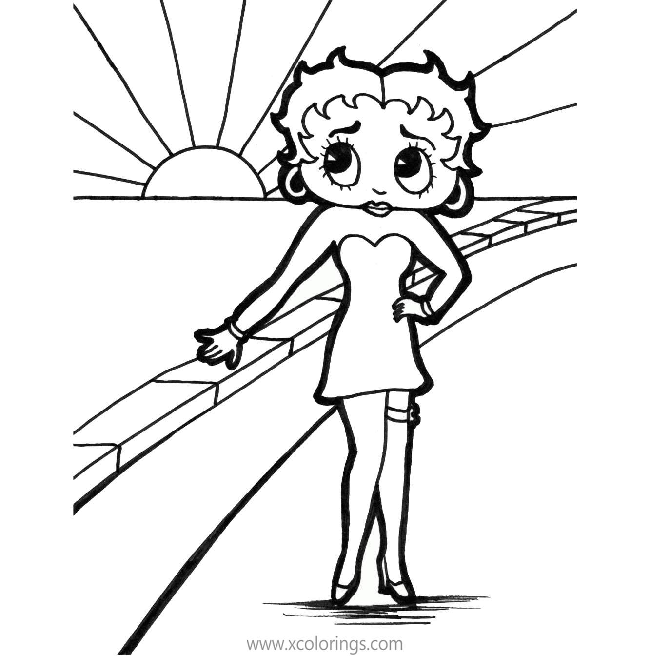 Free Betty Boop Coloring Pages Sunrise printable