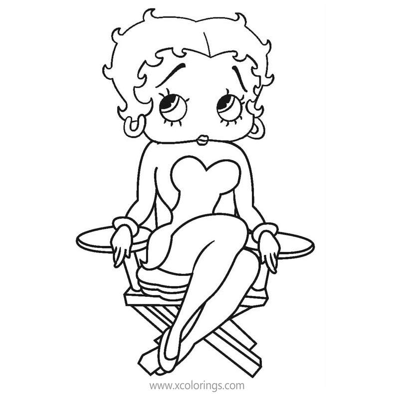 Free Betty Boop Coloring Pages with Frame printable