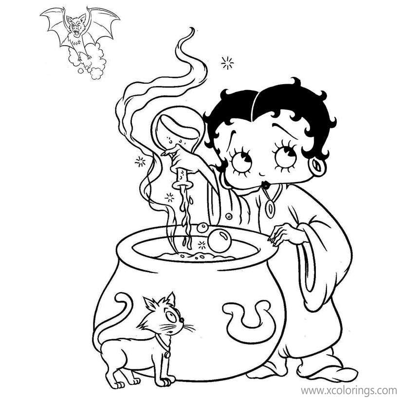Free Betty Boop Halloween Coloring Pages printable