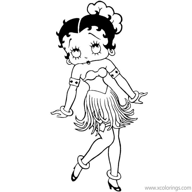 Free Betty Boop Hawaii Hula Coloring Pages printable