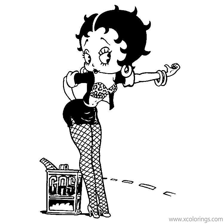 Free Betty Boop On the Road Coloring Pages printable