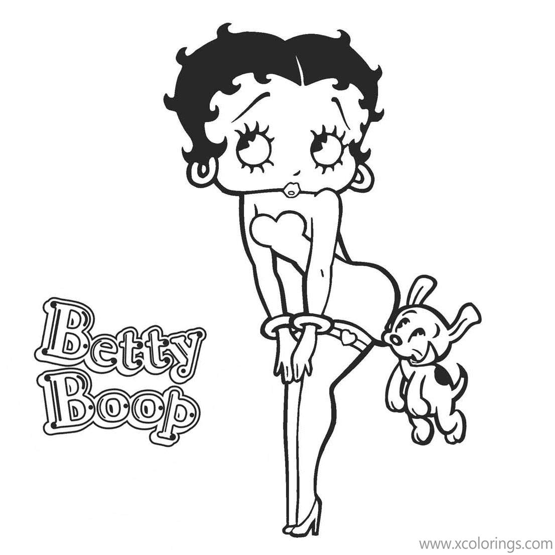 Free Betty Boop and Pudgy Coloring Pages printable