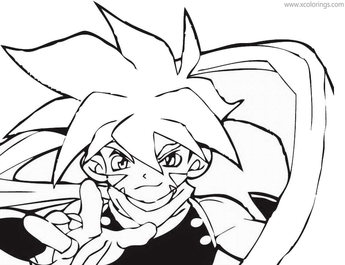 Free Beyblade Burst Character Kai Coloring Pages printable