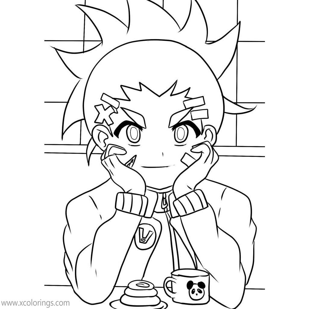 Free Beyblade Burst Coloring Pages Aiger Akabane printable