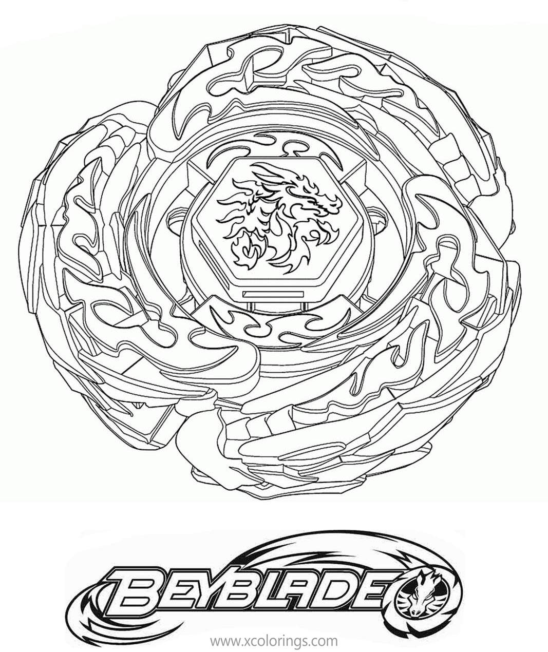 Free Beyblade Coloring Pages Lightning L Drago printable