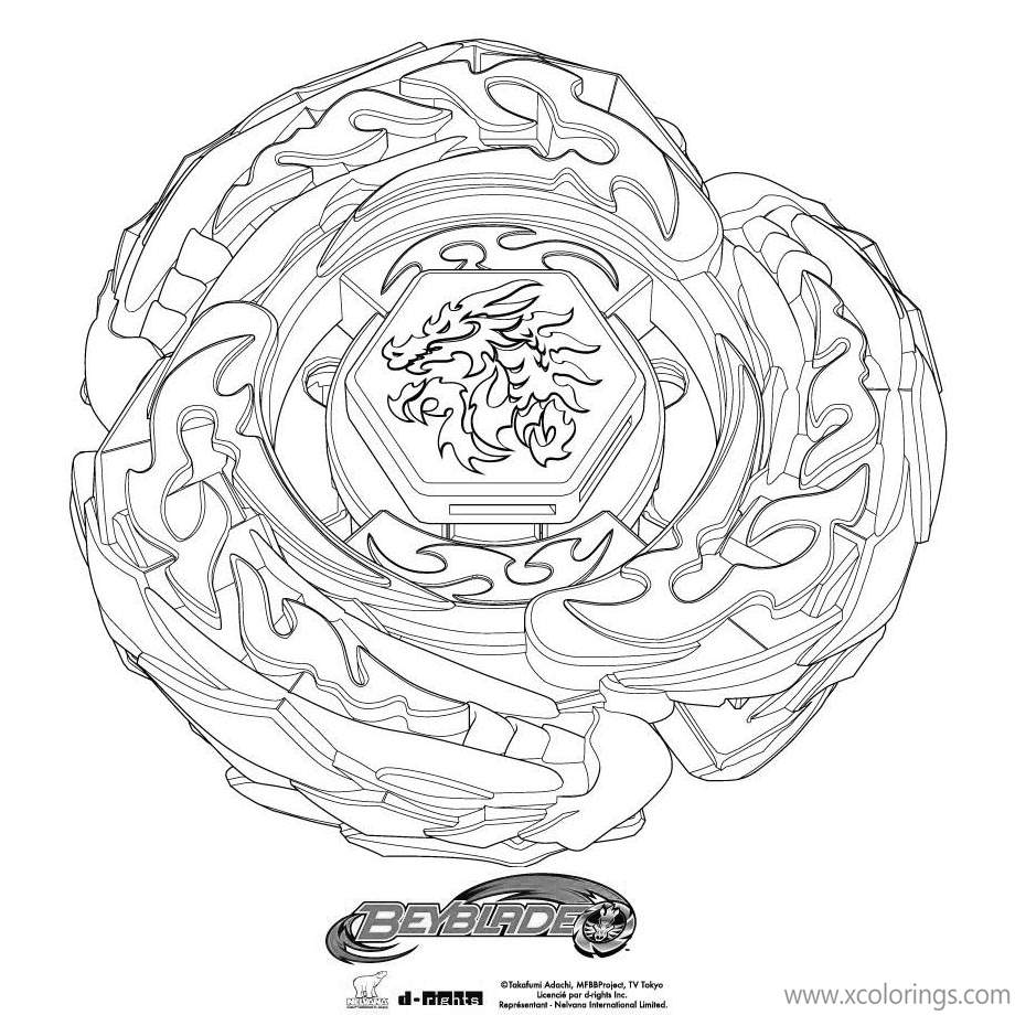 Free Beyblade Coloring Pages Metal Fusion Drago printable