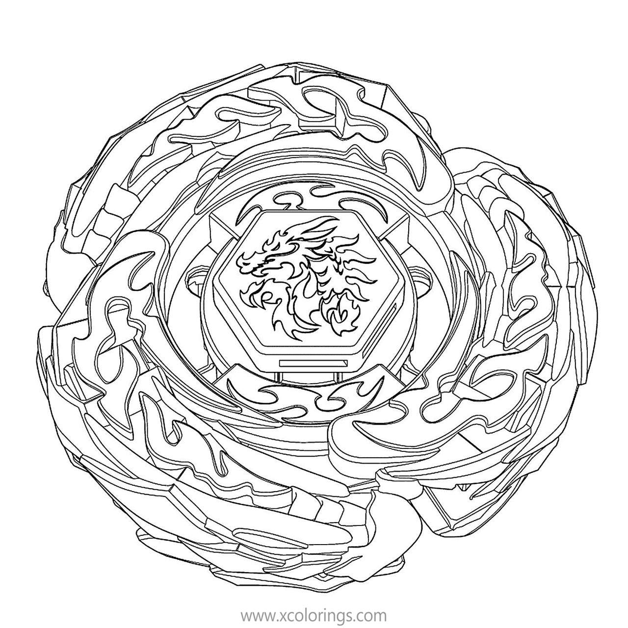 Free Beyblade with Dragon Coloring Pages printable