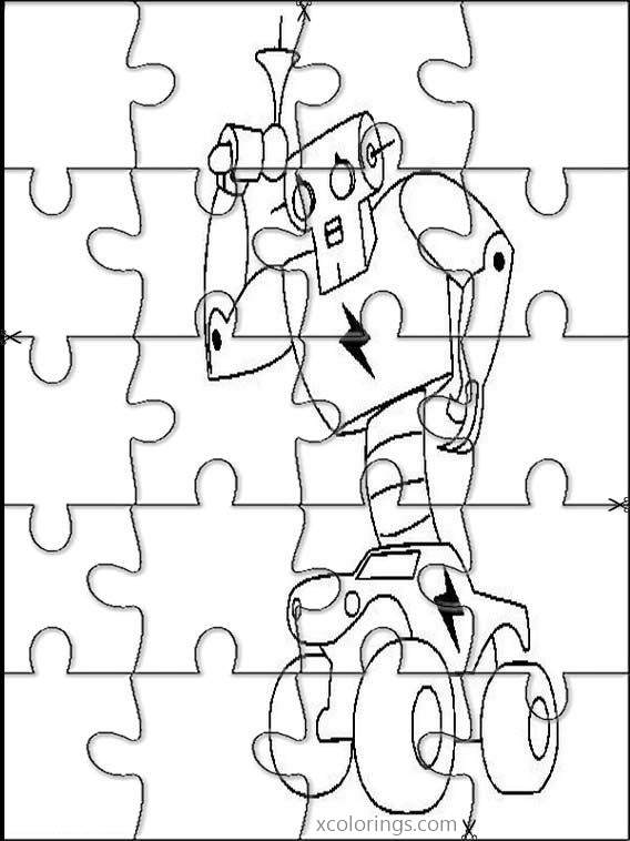 Free Bimbo Kekos Robot Coloring Pages Jigsaw Cut OutTemplate printable
