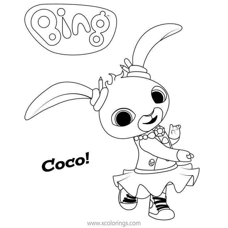 bing bunny coco coloring pages  xcolorings