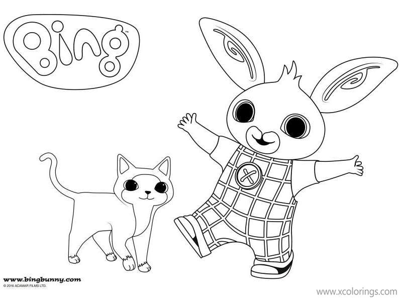 Free Bing Bunny Coloring Pages Bing and Cat printable