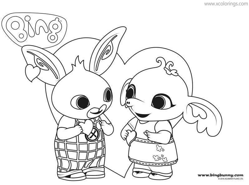 Free Bing Bunny Coloring Pages Bing and Sula printable