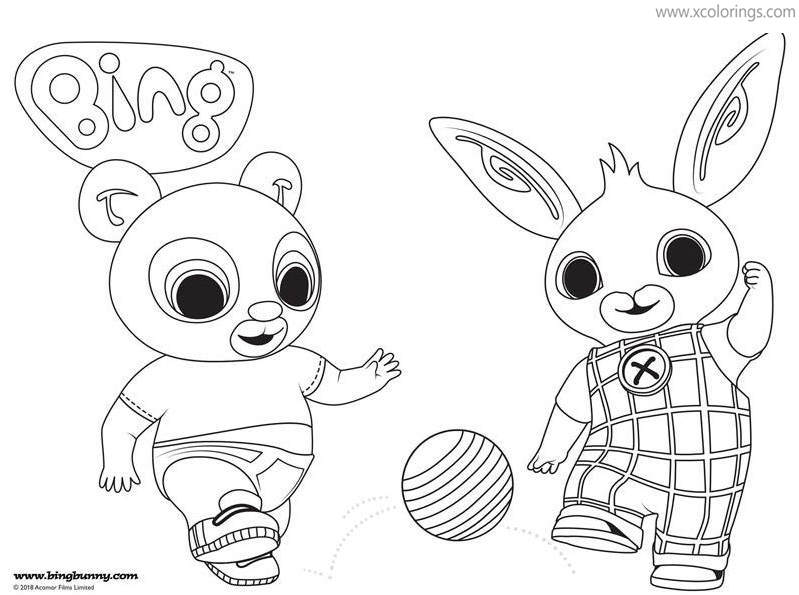 Free Bing Bunny Coloring Pages Pando and Bing printable