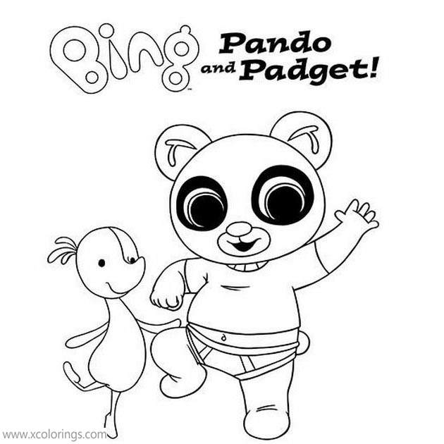 Free Bing Bunny Coloring Pages Pando and Padget printable