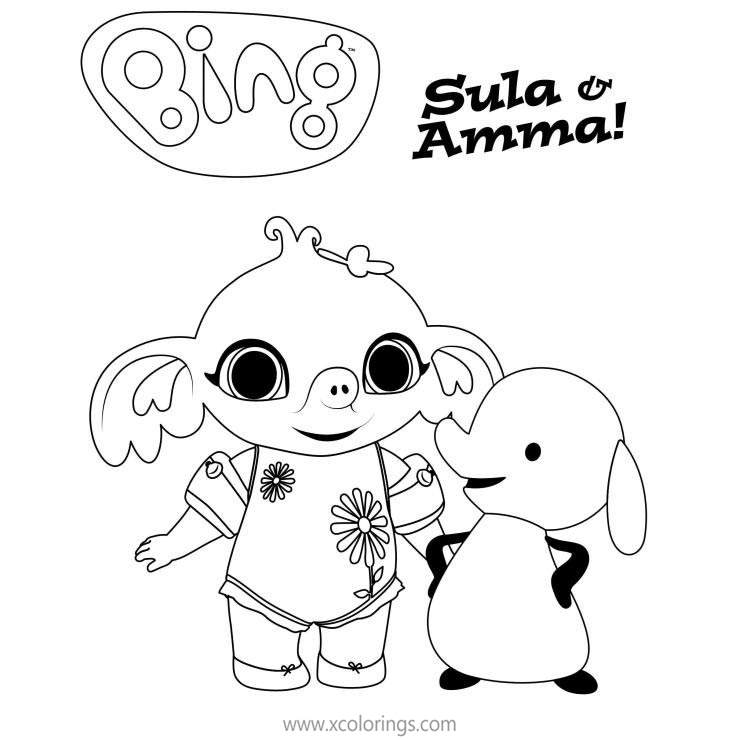 Free Bing Bunny Coloring Pages Sula Amma printable