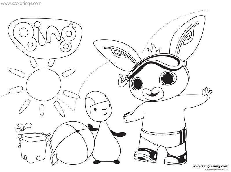 Free Bing Bunny Coloring Pages Sunny Day printable