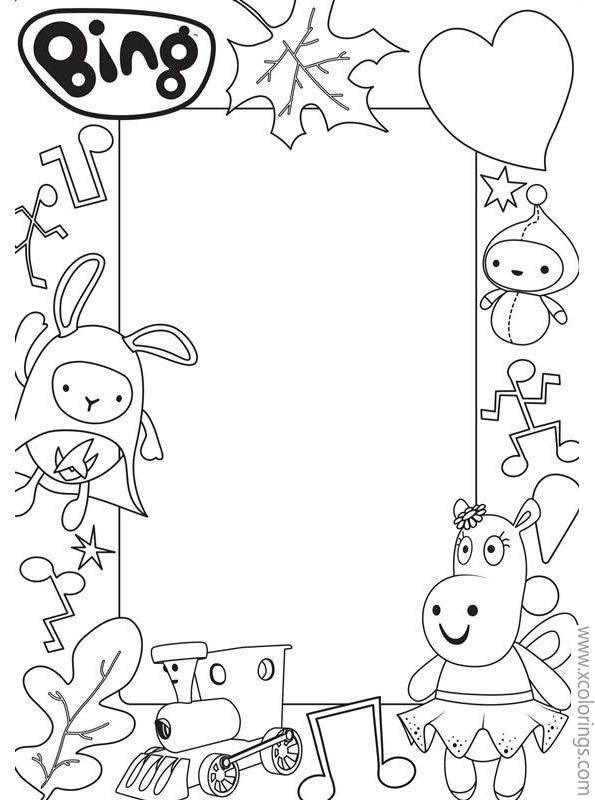 Free Bing Bunny Frame Coloring Pages printable