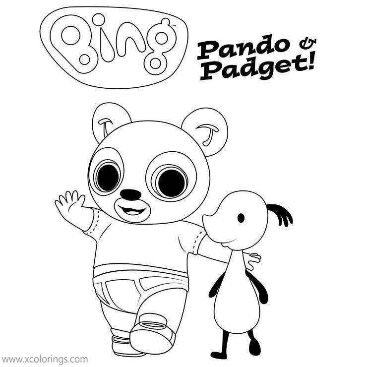 Free Bing Bunny Pando Padget Coloring Pages printable