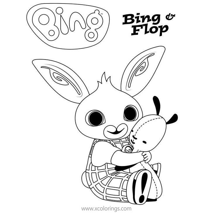 Bing Bunny and Flop Coloring Pages - XColorings.com