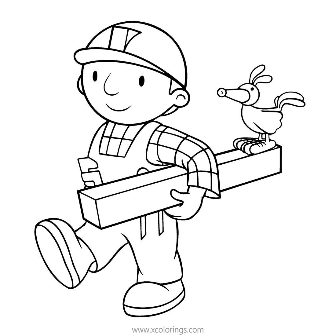 Free Bob The Builder Coloring Pages Bob Brings a Wood printable